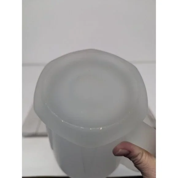 Vintage Tiara Indiana Glass Frosted Satin Glass Pitcher With Ice Lip 8 1/4" - Picture 8 of 8